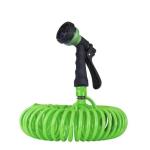 Heavy‑Duty 7.5 m Coil Garden Hose Set – Retractable EVA Hose with 5‑Function Spray Nozzle & Tap Connectors