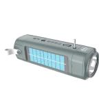 ZQS1351 Solar-Powered Bluetooth Speaker with Flashlight, FM Radio & TWS – Grey