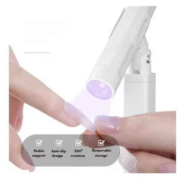Saviland 9W Wireless UV LED Nail Lamp with 360° Magnetic Stand – Portable White Gel Nail Dryer