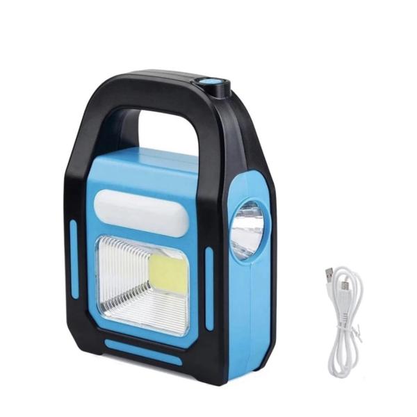 Solar & USB Rechargeable Emergency Flashlight with Power Bank – 1000 mAh, 5 Modes, IP65 Durable