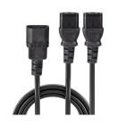XF0536 IEC C14 to Dual C13 Y Splitter Power Adapter Cable – 1.6m, 10A, Black