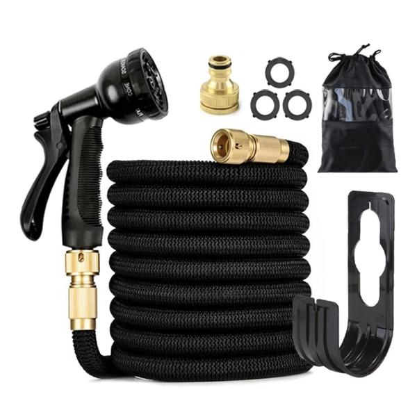 15M Expandable Garden Hose Pipe – Flexible Magic Hose with 7-Function Spray Nozzle, Anti-Kink, Lightweight & Durable