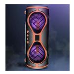 MMS-39 Dynamic Full Sound Wireless Portable Bluetooth Speaker – Black & Orange with RGB Lighting, FM Radio, and TF Card Support