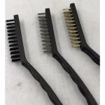 3‑Piece Curved Grip Wire Brush Set – Brass, Stainless Steel & Nylon for Rust, Paint & Deep Cleaning