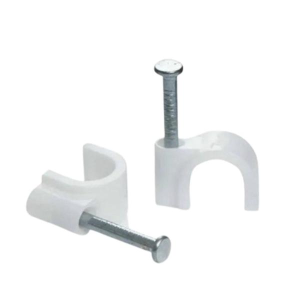 Shind 20mm White Cable Clips – Pack of 68 | Durable PVC with Steel Nails for Secure Cable Management