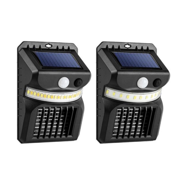 Set of Two Mosquito Killer LED Lamps – USB/Solar Rechargeable Bug Zappers with Dual‑Mode Lighting, Indoor & Outdoor Safe