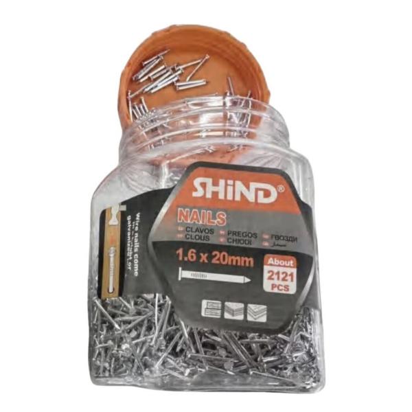 Shind 1.6x20mm Steel Nails – Pack of 2,121 – Precision Lost Head Nails for Woodworking & Carpentry