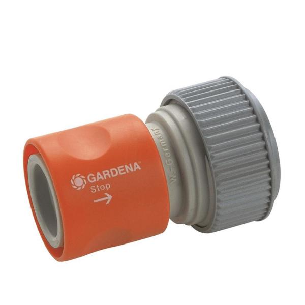 GARDENA Water Stop Hose Connector 19mm 3/4-Inch Quick Release with Auto Shut-Off