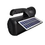 Portable Solar Charging Wireless Speaker – Bluetooth Speaker with Torch, USB/TF/FM, 18cm – Black