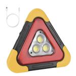 Solar Triangle Warning Light with Solar Panel & USB Power‑Bank Cable – COB LED Roadside Emergency Triangle