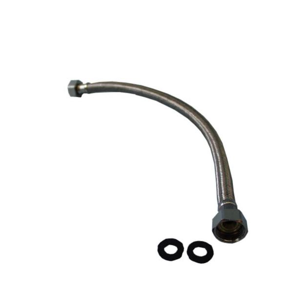 450mm Flexible Braided Hose - 1/2" Female x Female Water Connector for Taps, Toilets & Basins