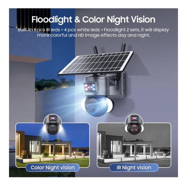 HiMost HiSC19 6 MP Dual‑Lens Solar‑Powered 4G PTZ Security Camera – 12× Zoom, IP66 Waterproof
