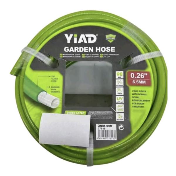 Yiad 30m Flexible 6.5mm UV-Resistant Garden Hose – Lightweight Outdoor Watering Pipe for Gardening & Lawn Care