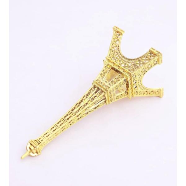 Paris Eiffel Tower Decor Ornament – Gold | Elegant French Souvenir & Home Accent