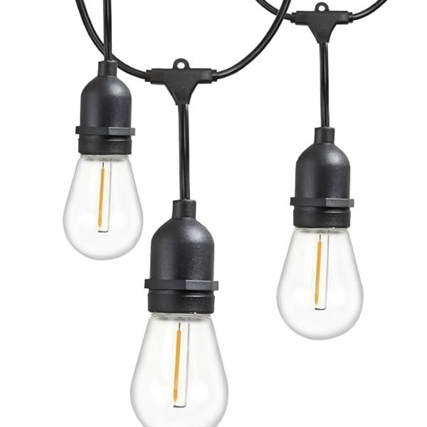 5 m Warm White 220 V Outdoor LED Hanging Bulb String Lights – 10 Sockets