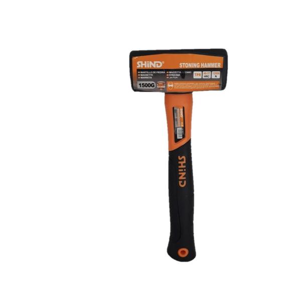 2 Lbs Heavy Duty Stoning Hammer – Drop‑Forged Carbon Steel, Fiberglass Handle