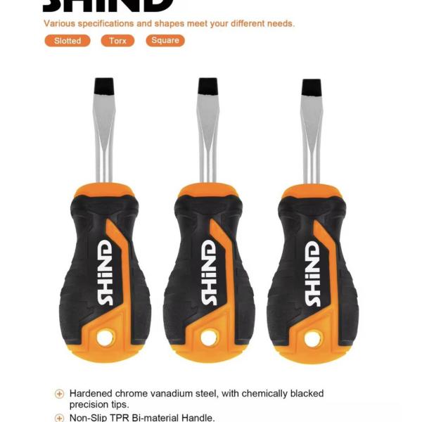 TPR‑Grip Flat‑Head Slotted Screwdriver – Ergonomic TPR Handle, Rust‑Resistant Steel
