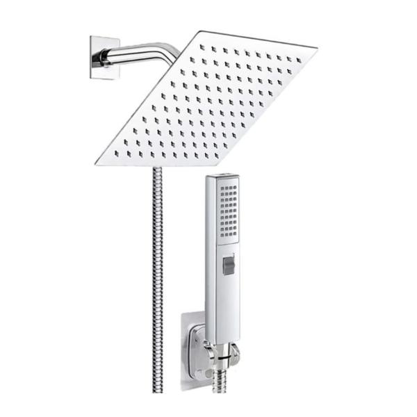 20 cm High‑Pressure Rain Shower Head & Handheld Set with 1.5 m Stainless Steel Hose