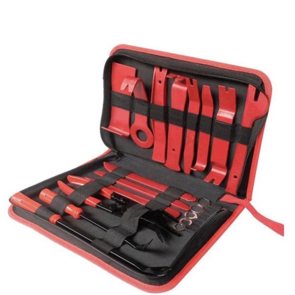 Top Sale Trader 19-Piece Car Trim Removal Kit Auto Panel Pry Tools Nylon & Steel Red