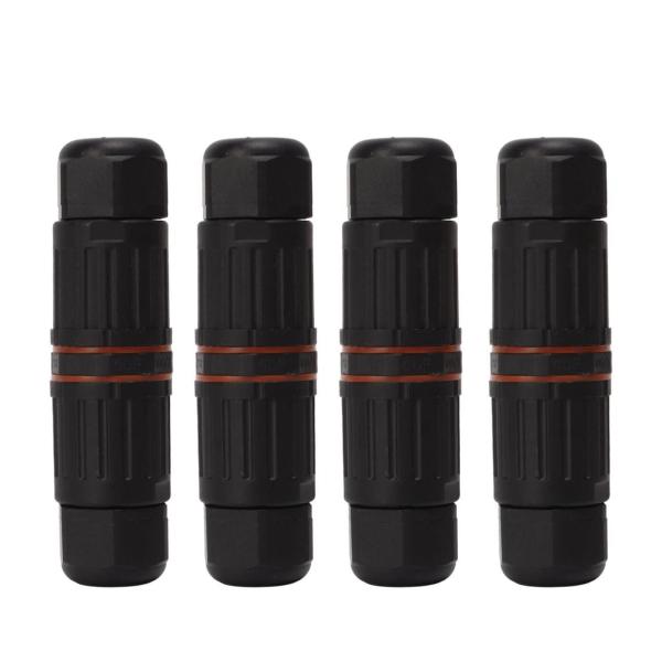 4x 3-Pin Waterproof Electrical Connectors - IP68 Cable Seal Plug & Socket Kit