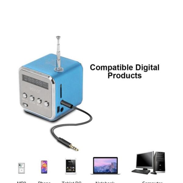 Portable FM Radio & MP3 Music Player Speaker with USB/TF Support – Compact Stereo Sound System