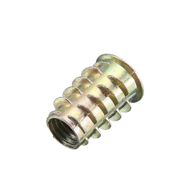 100-Pack M8 x 20mm Zinc Alloy Threaded Insert Nuts – Hex Drive Screw-In Fasteners for Wood Furniture Assembly