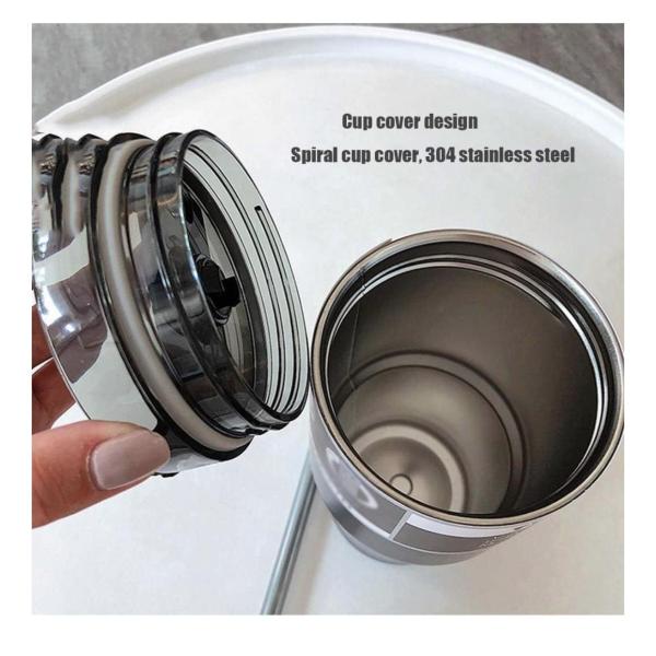 Leak‑Proof 16 oz Insulated Stainless Steel Coffee Mug with Handle & Travel Lid