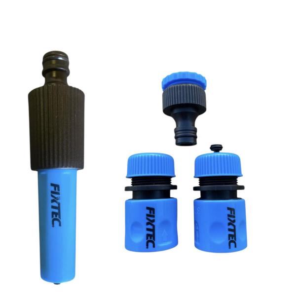 Fixtec 1/2″ × 3/4″ 13 mm 4‑Piece Water Hose Quick‑Connector Set – ABS/PP, Tap Adaptors & On‑Off Stops