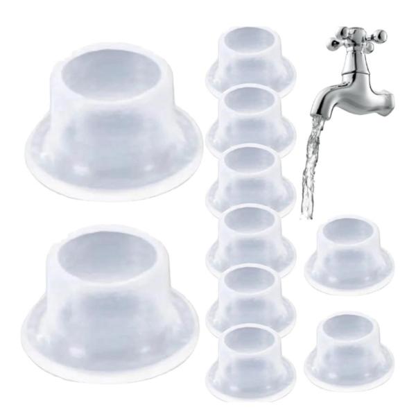 6-Piece White Faucet Leak-Proof Sealing Gasket Set – Silicone Tap Washers for Drip Prevention and Plumbing Repairs