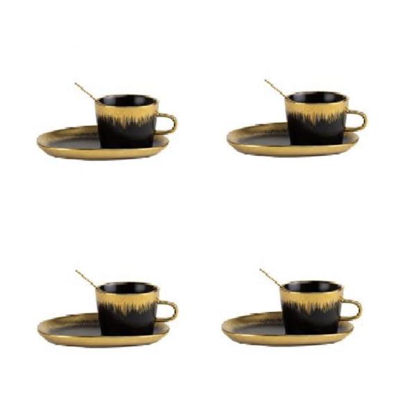 Gold Ceramic Coffee Mug – 250 ml Luxury Gold-Rimmed Designer Cup