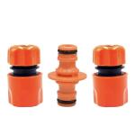 Shind 4‑Piece Hose Connector Set – Brass 5/8″ to 3/4″ Hose Repair Adapters with Clamps