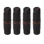 4x 3-Pin Waterproof Electrical Connectors - IP68 Cable Seal Plug & Socket Kit