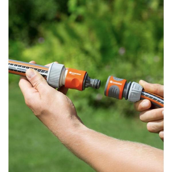 GARDENA Profi Hose Connector 19 mm (¾″) with Control Valve – High-Flow Fast Connect