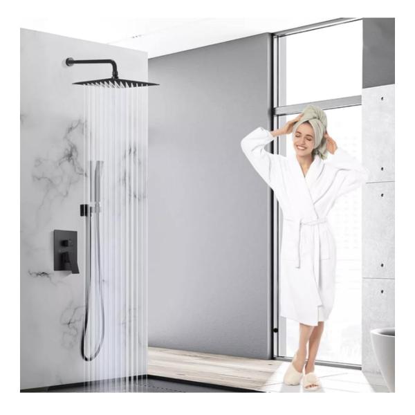 20 cm Square Rainfall Shower Head – 201 Stainless Steel Rain Shower Set