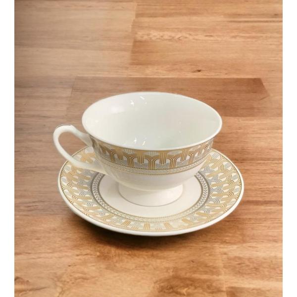 Quality Line Pattern Design Cup & Saucer Set – Elegant 6‑Piece Porcelain Tea/Coffee Service