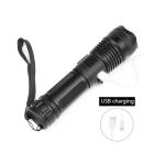 1101 Black Rechargeable LED Flashlight & Personal Defense Stun Taser with Keyholder