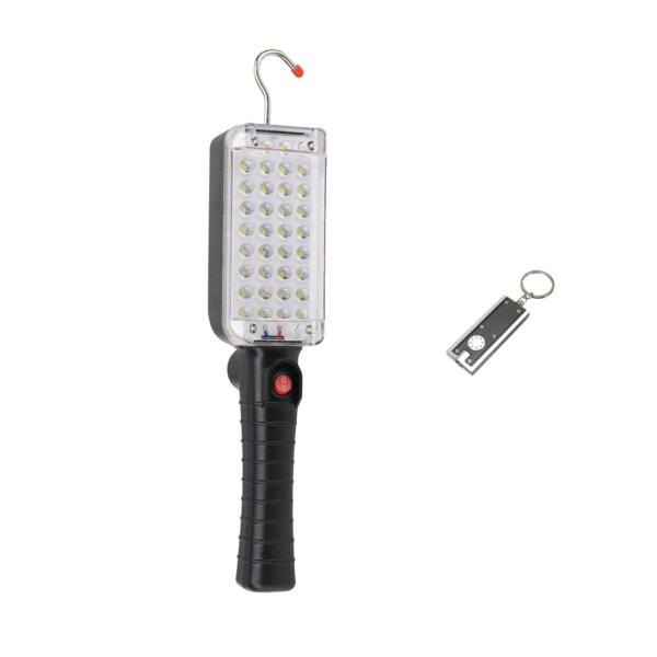 Multifunctional Portable LED Work Light with COB Keyring Torch — Magnetic Base & Foldable Stand, USB Rechargeable