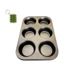 Premium Non-Stick Carbon Steel 6-Cup Muffin Pan – Black Cupcake Tray