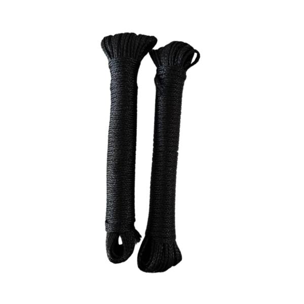 Black 4 mm Nylon Utility Rope – 30 m Heavy‑Duty Cord for Camping, DIY & Outdoor Use