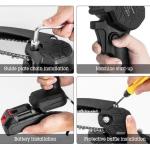 G1086 Cordless Electric Chainsaw – Twin 24 V 3000 mAh Batteries, Safe One-Hand Pruning & Lightweight Design
