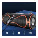 MMS-39 Dynamic Full Sound Wireless Portable Bluetooth Speaker – Black & Orange with RGB Lighting, FM Radio, and TF Card Support
