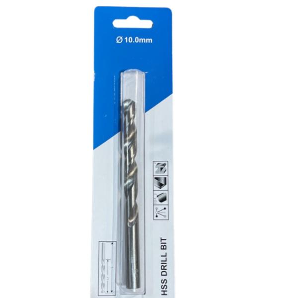 10 mm HSS High‑Speed Steel Twist Drill Bit – Jobber Length, Ground Tip
