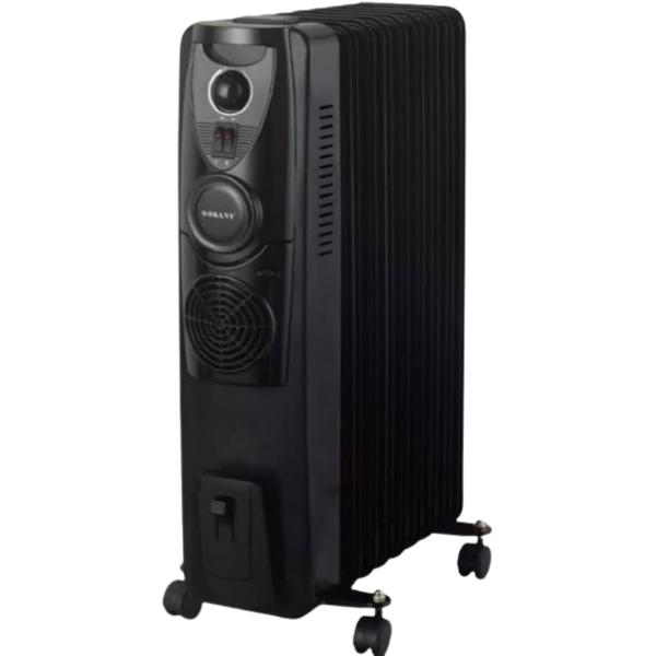 Sokany SK-18026 Oil Filled Radiant Heater for Indoor Home Heating 2400W 9 Fins with Built-In Fan Boost Black Medium